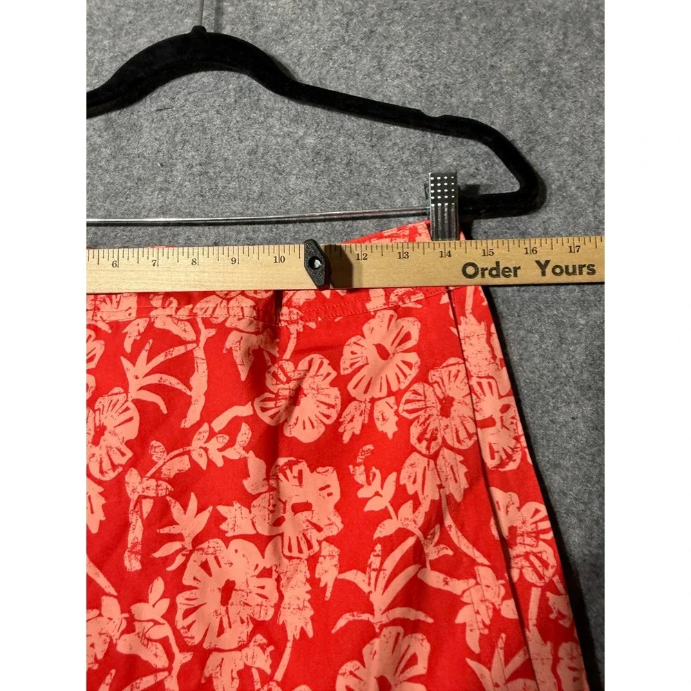 RipSkirt Hawaii Length 1 Mini Skirt Red Tropical Floral Small Adjustable‎ Wrap